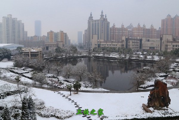 雪景中的校园